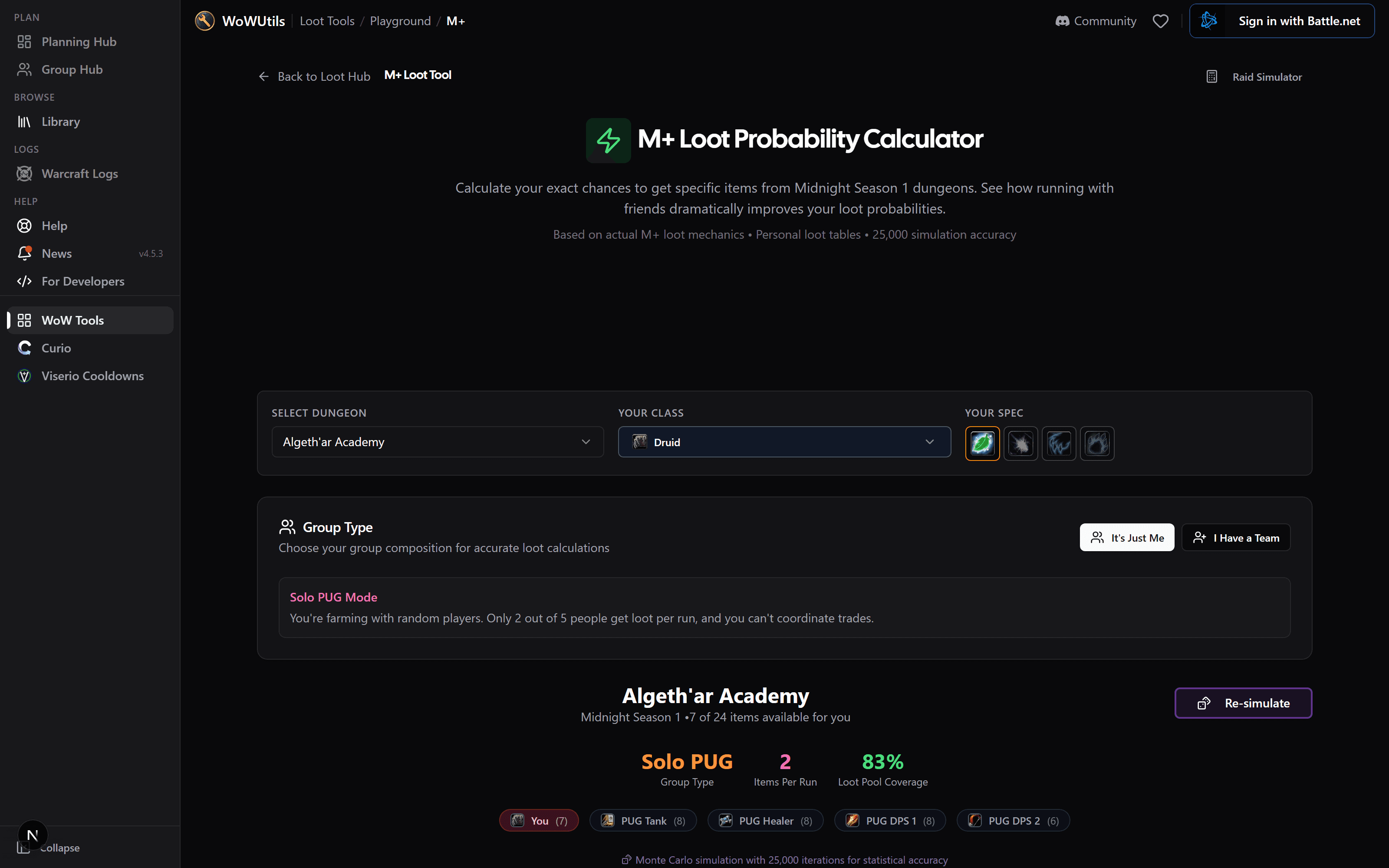 The Mythic+ loot calculator