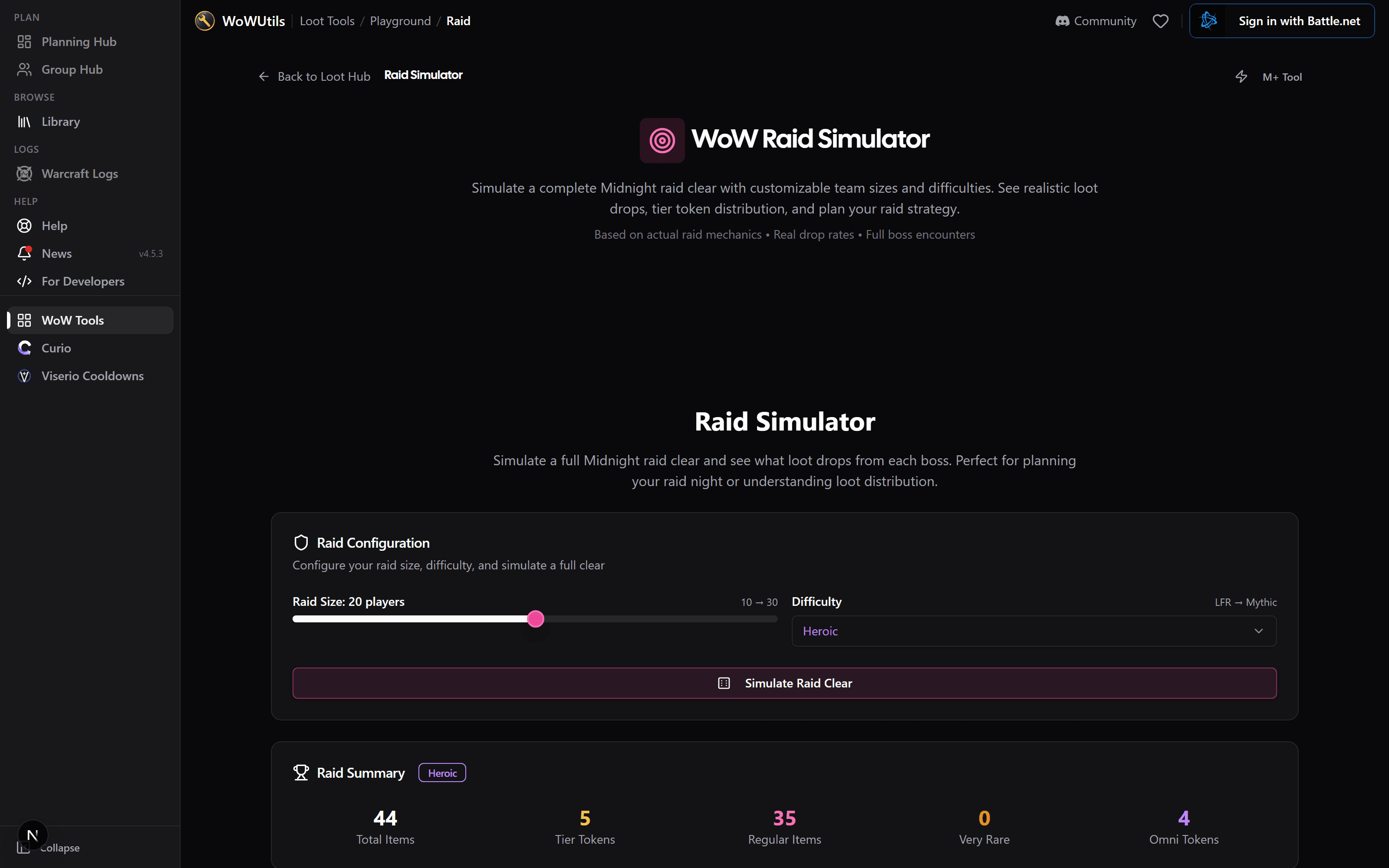The raid loot simulator
