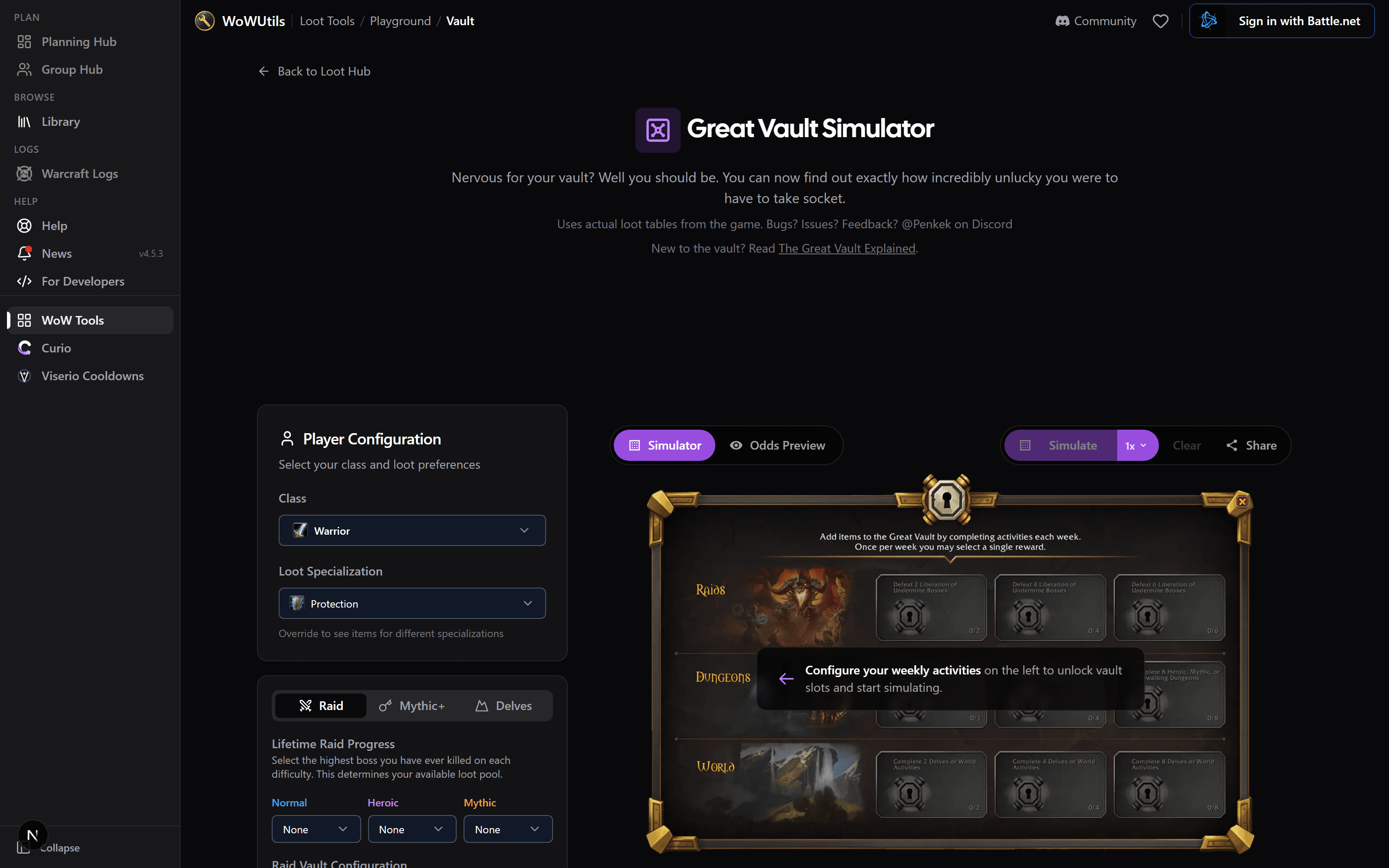 The Great Vault simulator