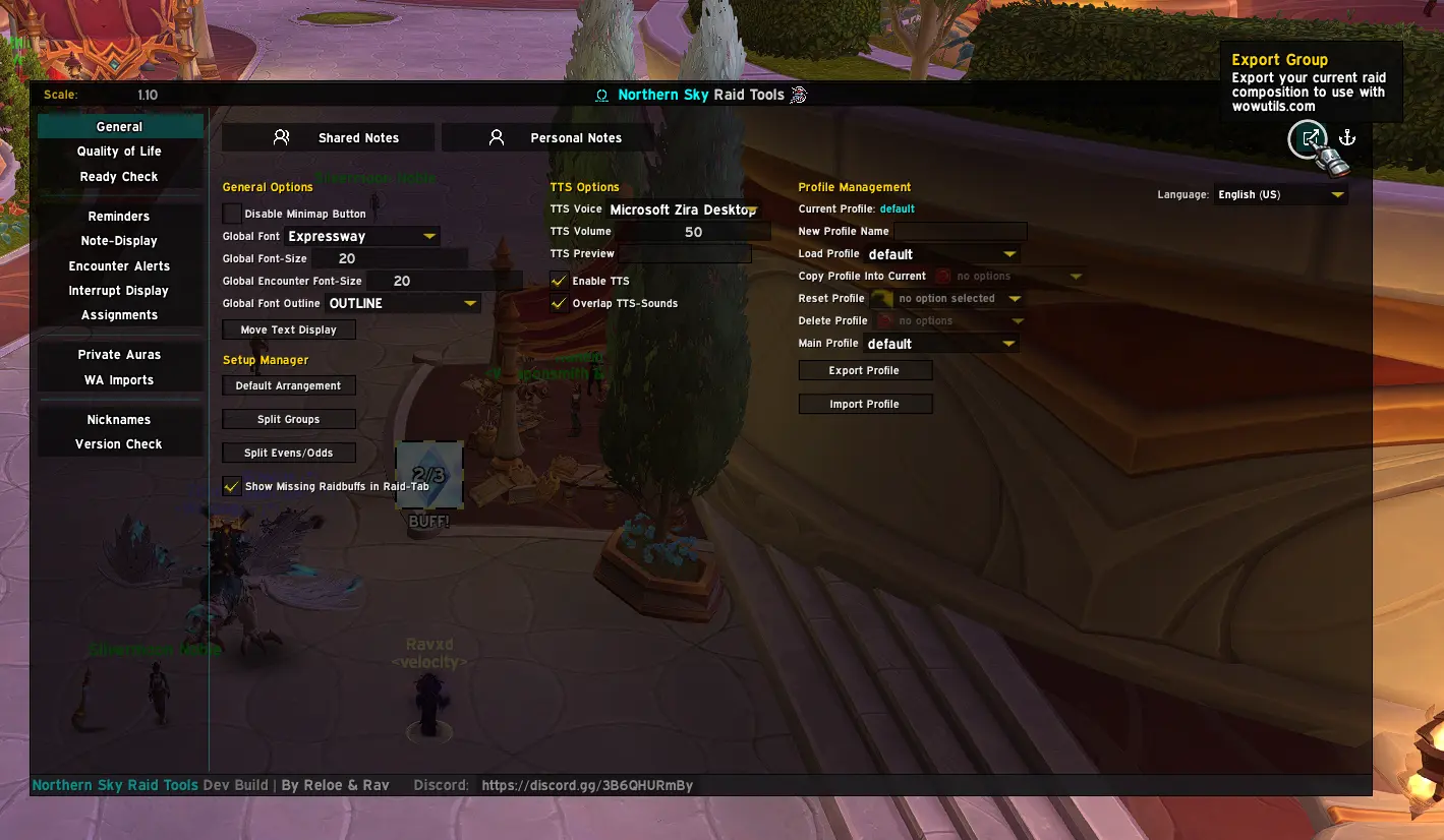 Exporting your current raid group from the NSRT addon in-game