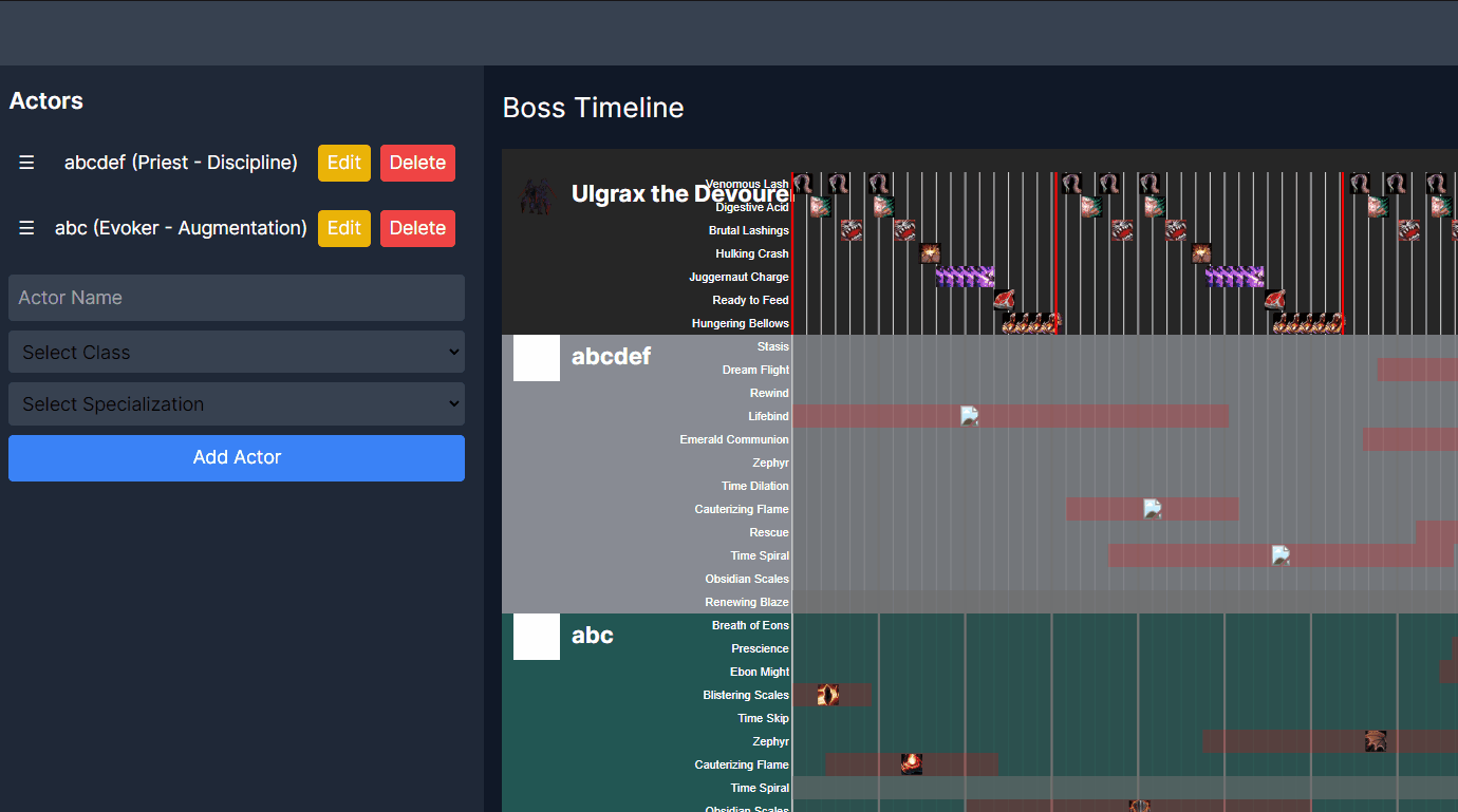 Viserio's actor list and boss timeline about two years ago